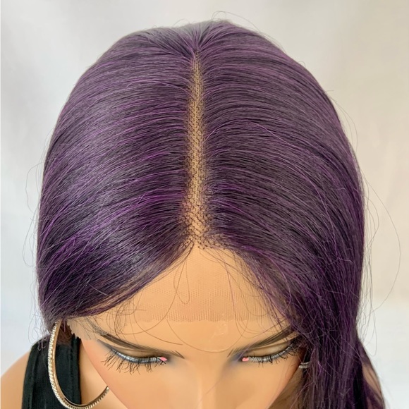 Very Pretty 28” Premium Fiber Purple Lace Front Wig for Daily Wear or Events - Picture 3 of 14